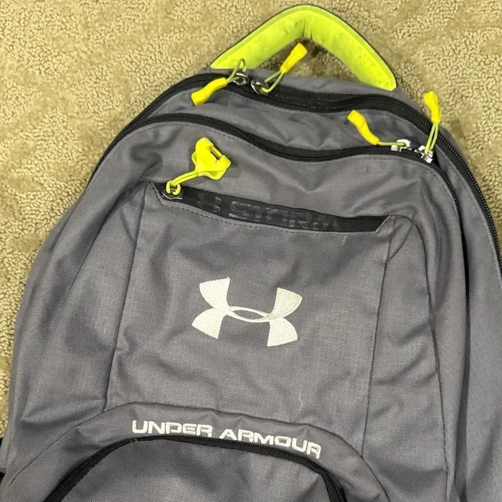 Under Armour Black and Gray Backpack with Yellow Accents
